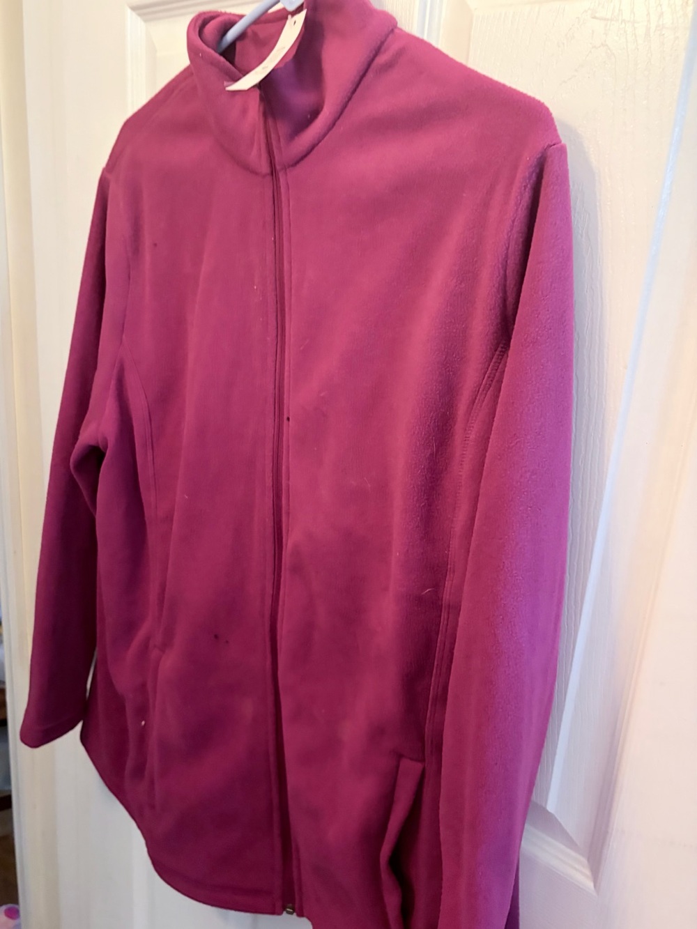 Lands End Women's Full‑Zip Fleece Jacket in Magenta